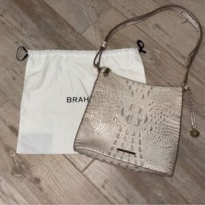 Brahmin Cream Embossed Shoulder Bag
